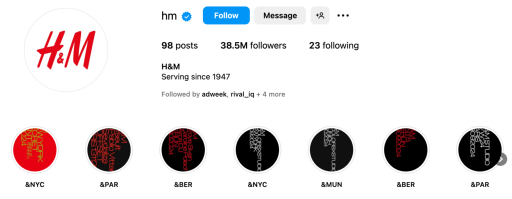 Instagram Guide H & M