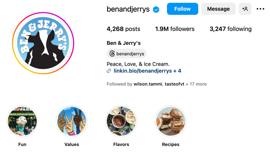 Instagram Guide - Ben & Jerry's